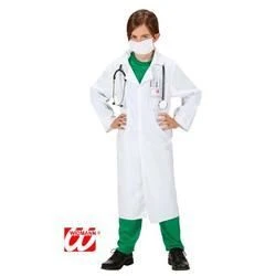 Déguisement de docteur pour enfant 8/10 ans - WIDMANN - modèle Docteur - blouse et masque en polyester-0