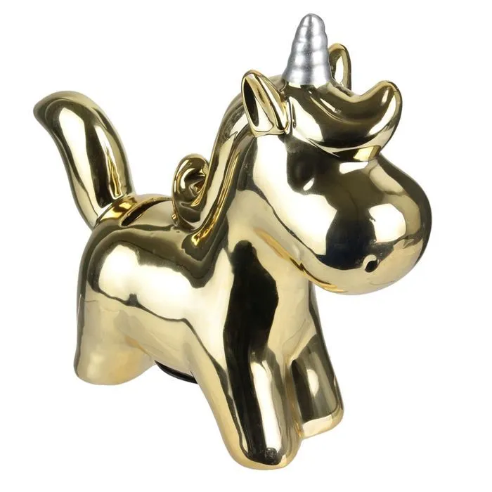 The Home Deco Factory - Tirelire enfant Licorne - Doré-0