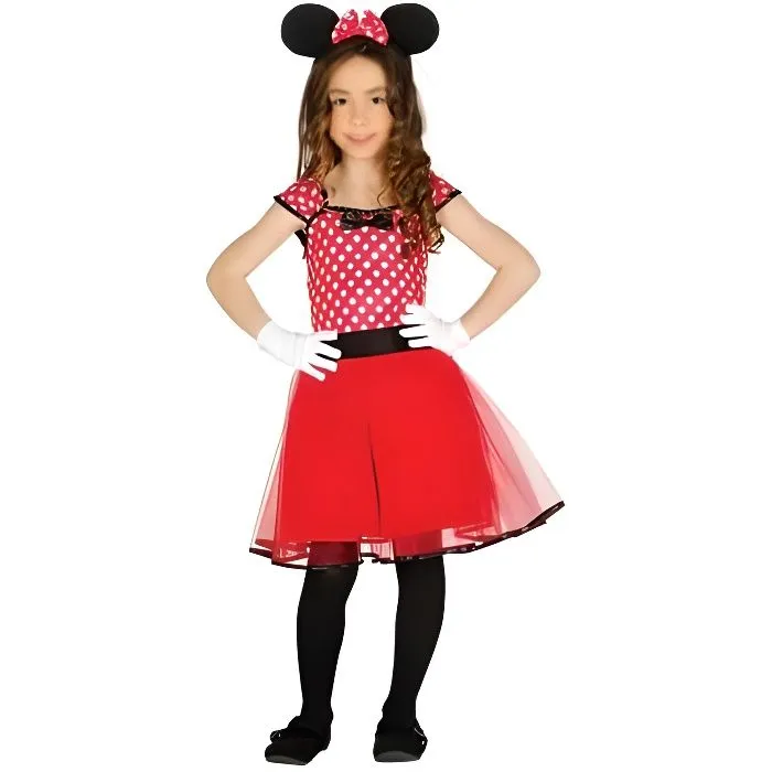 Déguisement Minnie Disney Fille - Personnage Fiction - Rouge - Polyester - Normes UE-0