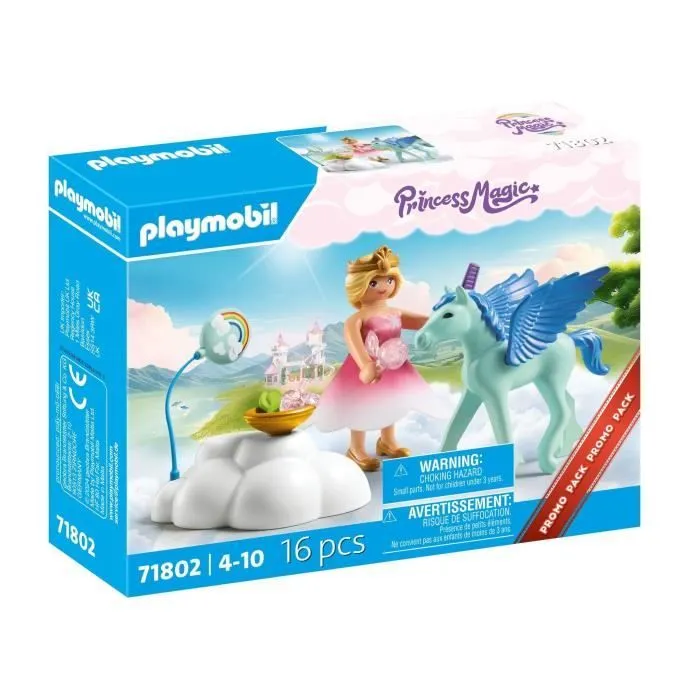PLAYMOBIL 71802 Princesse et poulain ailé avec nuage, Princess Magic, 16 pièces, Dès 4 ans-0