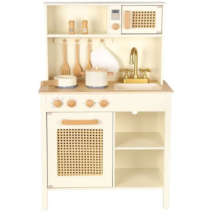 New Classic Toys - Cuisine en bois et rotin-0