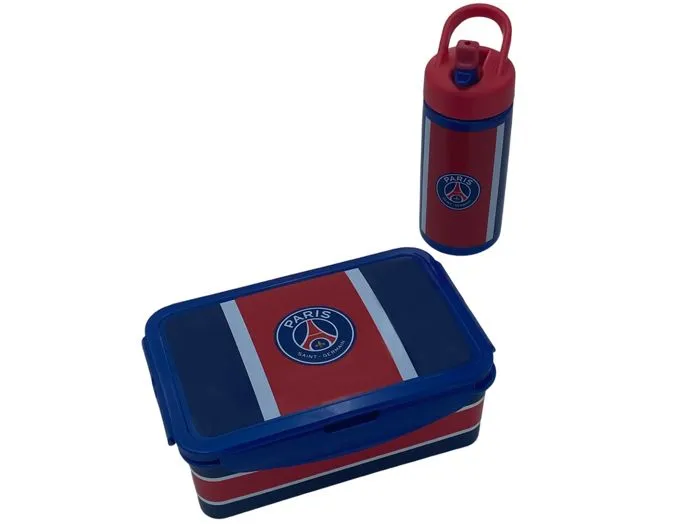 Gourde et Boite à sandwich - Paris Saint-Germain - 420 ml - Bleu - Dimensions 19x12x7 cm - Officiel-0