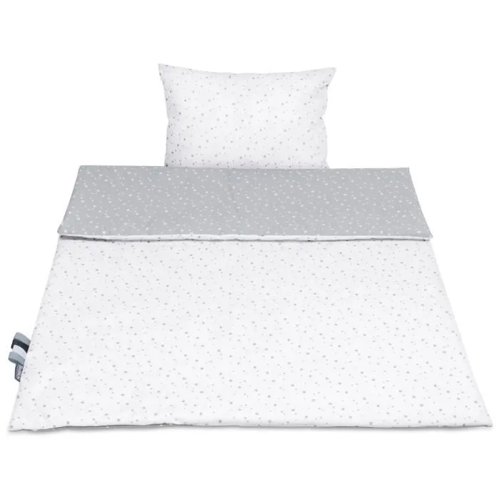 Bellochi Set de Couette Bebe 75x100 cm et Coussin Enfant 30x40 cm - Réversible et Lavable - Coton - Polaris-1