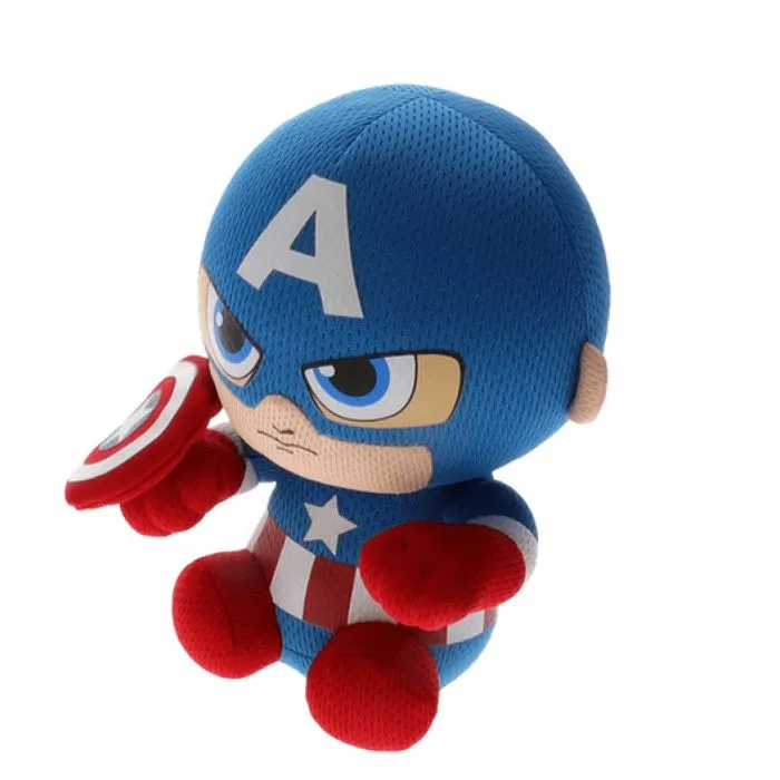 Jouet en peluche - TY - Captain America - 16 cm - Bleu, Multicolore - Dès 3 ans-1