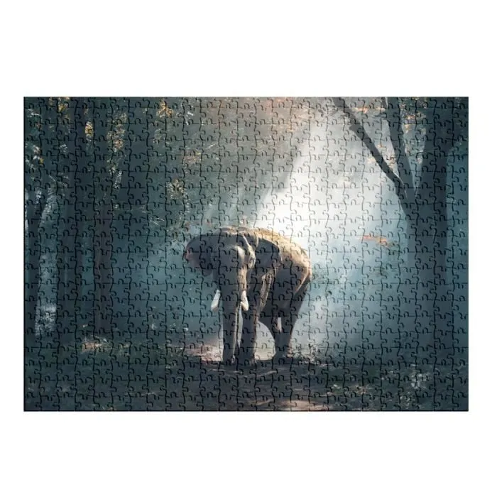 Puzzle Classique 500 pièces - FABULOUS - Elephant d'Asie Foret - Adulte - Intérieur-1