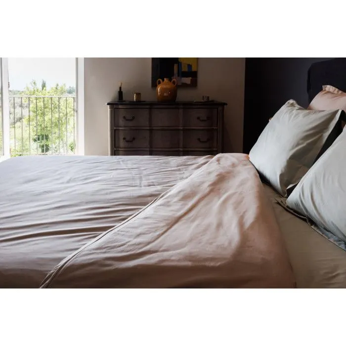 Housse de couette "Manoir" percale pur coton peigné longues fibres 80 fils/cm² Vent du sud - Neige - Housse de couette 200 x 200 cm-1