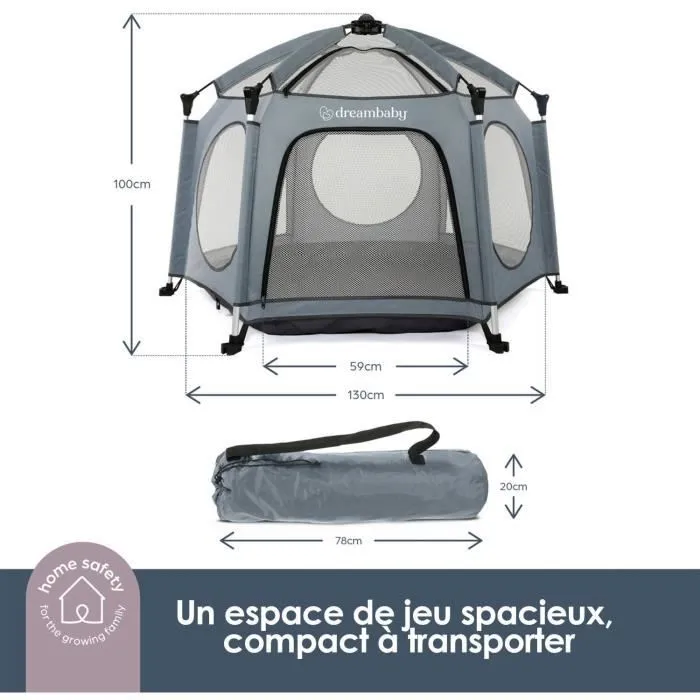 Adventure Parc Pop-Up - DREAMBABY - Tissu avec sac de transport - Housses anti-UV (utilisation extérieur) - Ø 1,3 m - H1 m-1