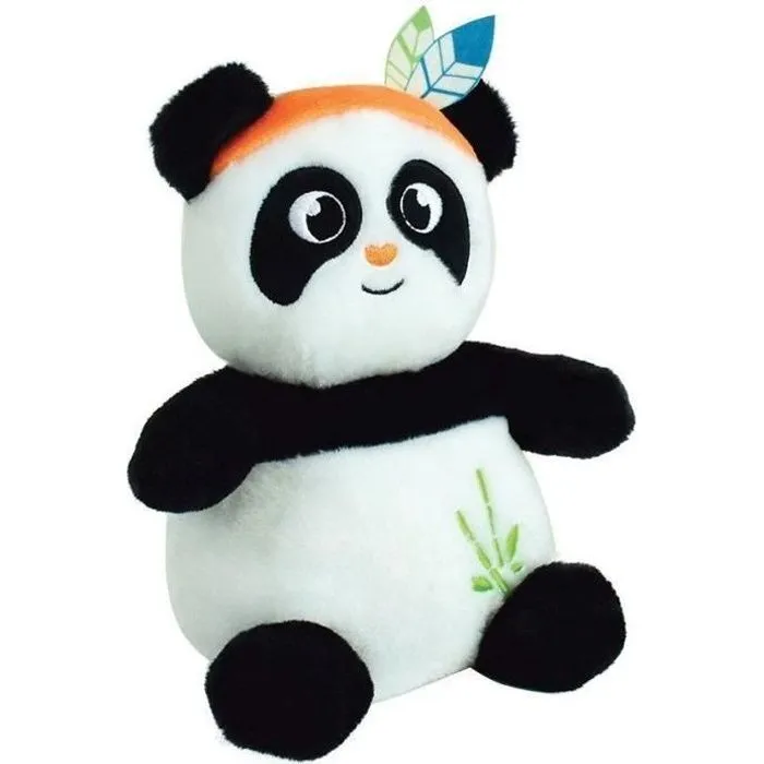 Peluche bouillotte INDIAN PANDA - JEMINI - H 21 cm - Blanc et noir - Bébé-0