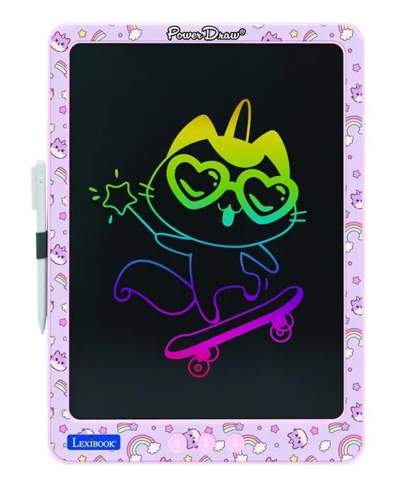 Tablette à Dessins e-ink multicolore 35cm avec pochoirs-0