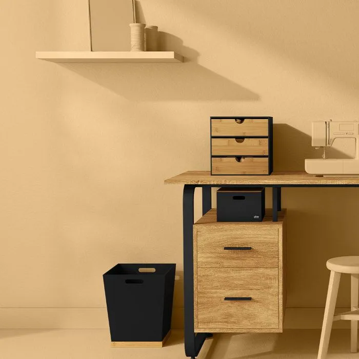 5five - corbeille bambou "bava" noir-3