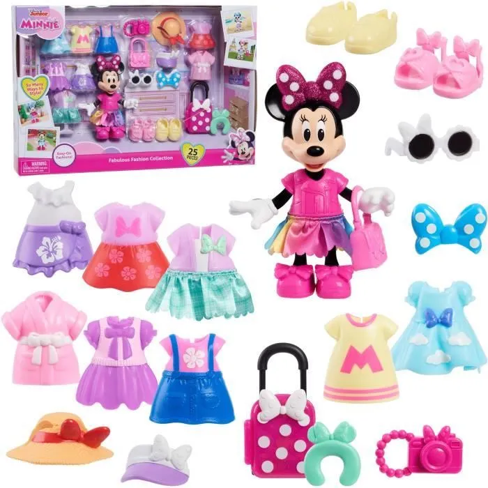 Coffret poupée - DISNEY MINNIE MOUSE - Coffret Fashion - Poupée Minnie 15 cm, 25 pièces de mode et accessoires-3