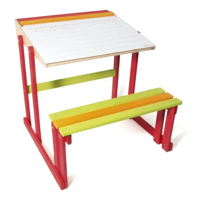 Bureau d'écolier en bois - JEUJURA - Ardoise - Tableau - Mixte - A partir de 3 ans-1