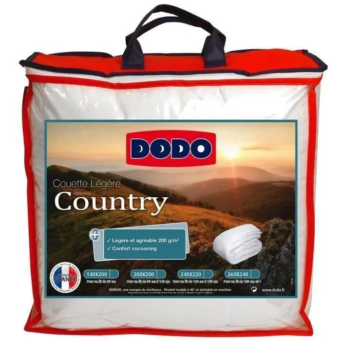 DODO Couette légère Country - 240 x 260 cm - Blanc-0