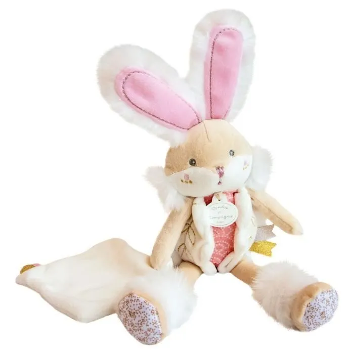 Doudou Pantin Rose - DOUDOU ET COMPAGNIE - Lapin de sucre - Raffiné et tendre - Cadeau idéal dès la naissance-3