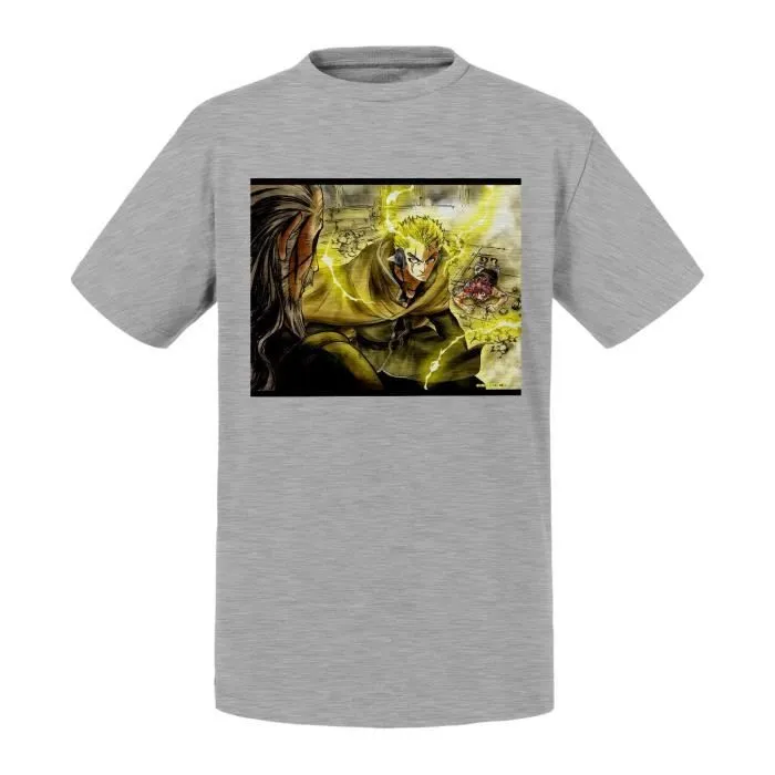T-shirt Enfant Gris Fairy Tail Laxus Tenrou Island Hades Clash Manga 2-0