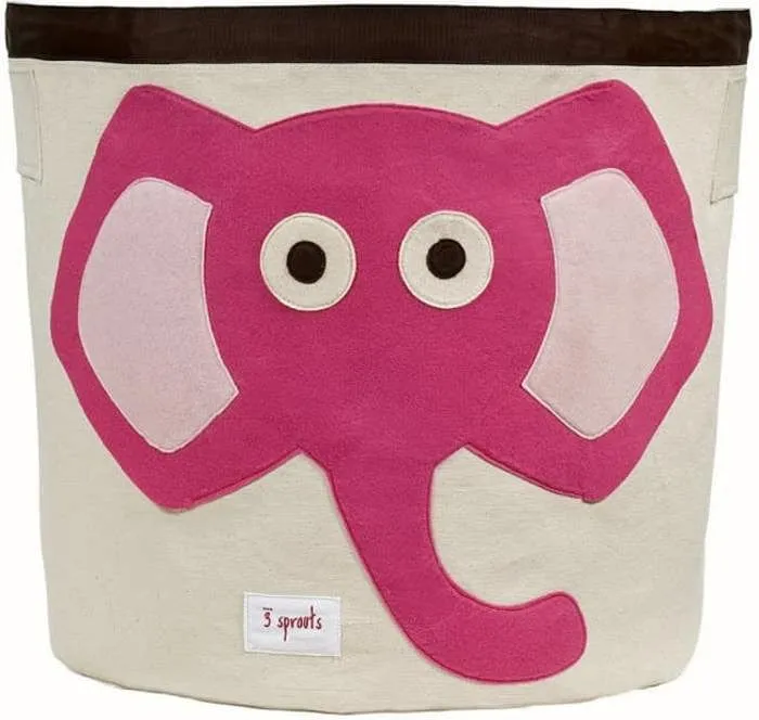 3 Sprouts - Sac à jouets Eléphant Rose - ELEMENTS FOR KIDS-0