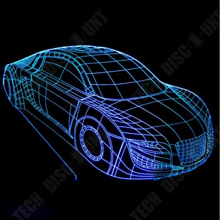 TD® xm13908-3D Lampe Illusion Optique Led Veilleuse 3D Lampe De Voiture 7 Couleur Led Veilleuses Pour Enfants Touch Led Usb-1