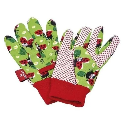 Gants de jardin pour enfant - MOSES - Krabbelkäfer - Vert/Rouge - A partir de 4 ans-0