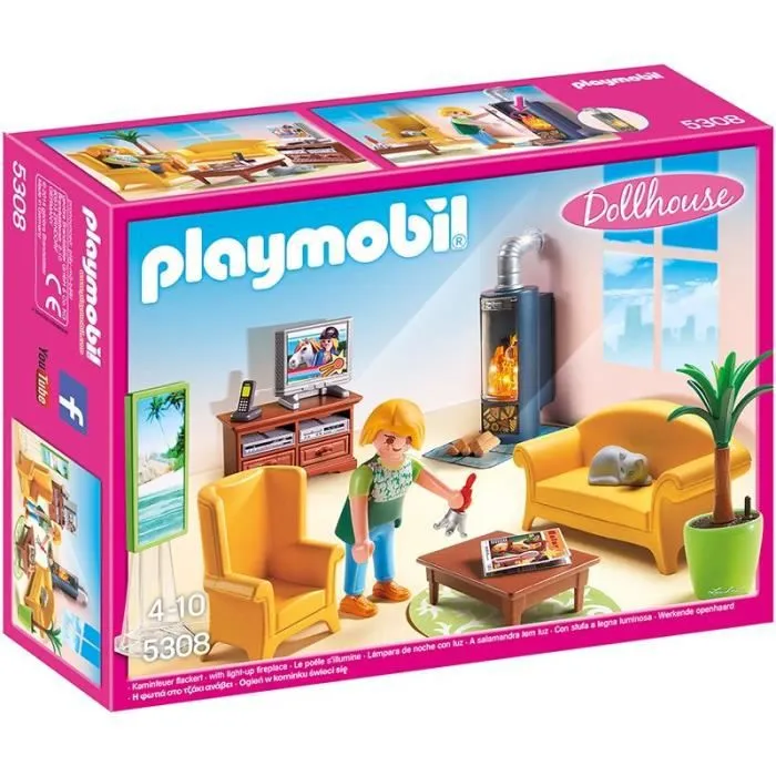 PLAYMOBIL - La Maison Traditionnelle - Salon avec Poêle à Bois-0