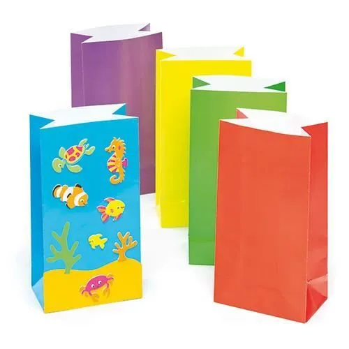 Lot de 10 Pochettes-Surprise colorées en Papier Résistant à décorer - Idéal comme pochette surprise-0