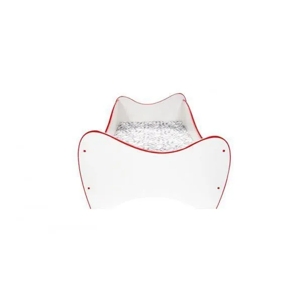 Lit enfant Top Beds Midi Blanc Rouge - 70 x 140 cm - Matériaux écologiques - Matelas inclus - Marque Top Beds-1