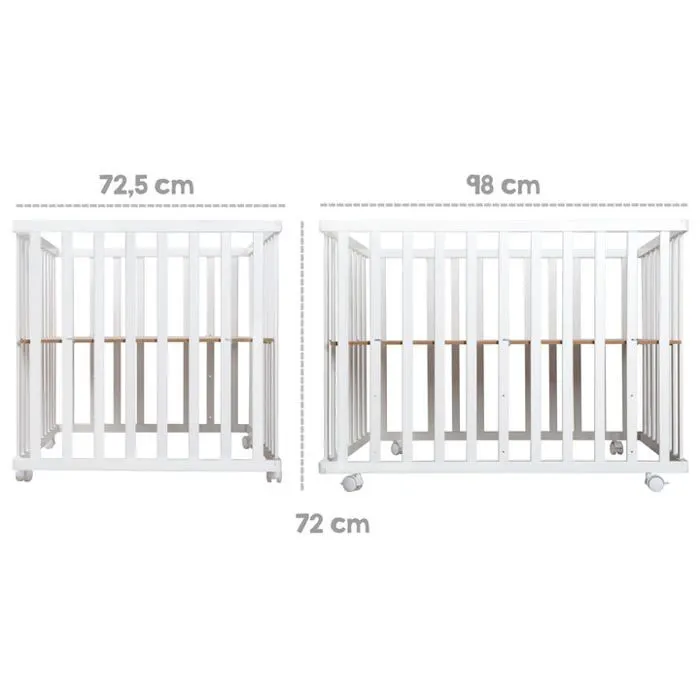 ROBA Parc Bébé Carré "roba Style" + Tapis de Parc + Tour de Lit - Gris-5
