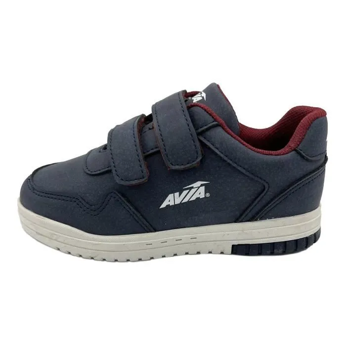 Baskets pour enfants - AVIA - Basiques - Scratch - Blanc/Bleu marine - Synthétique-0