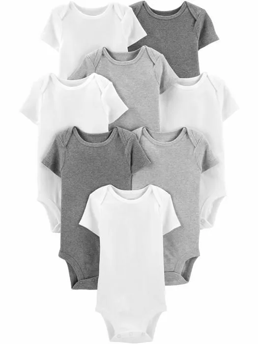 Coffret textile Simple joys by carter's - 19847410-998-0-3M - Neutral Short-Sleeve Bodysuit Body (Lot de 8) Mixte bebe-0