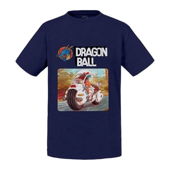 T-shirt Enfant Bleu Dragon Ball Original Sangoku Bulma Dbz-0