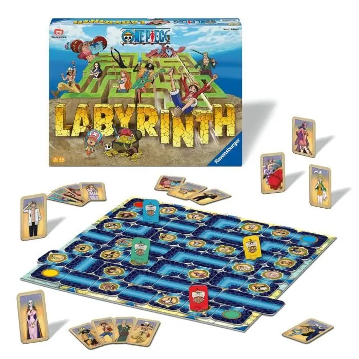 Ravensburger–Jeu de société classique–Labyrinthe One Piece–Jeu de plateau-Jeu de réflexion-Enfant et Famille–Dès 7 ans–Mixte–22887-1