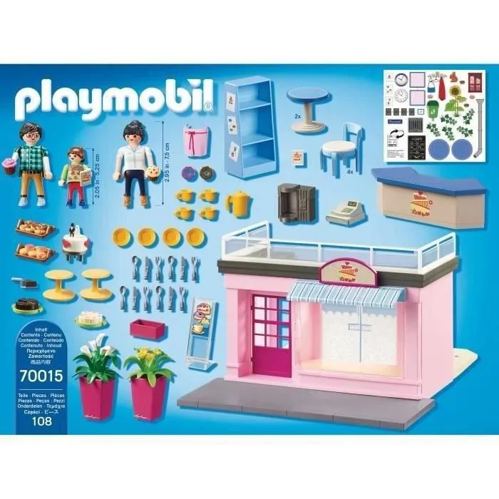 PLAYMOBIL - City Life La Ville - Salon de thé - 3 personnages - Accessoires inclus-1