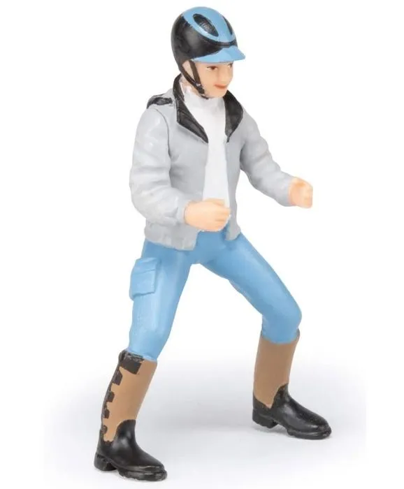 Figurine Jeune cavalier - PAPO - CHEVAUX, POULAINS ET PONEYS - Gris - Intérieur-4