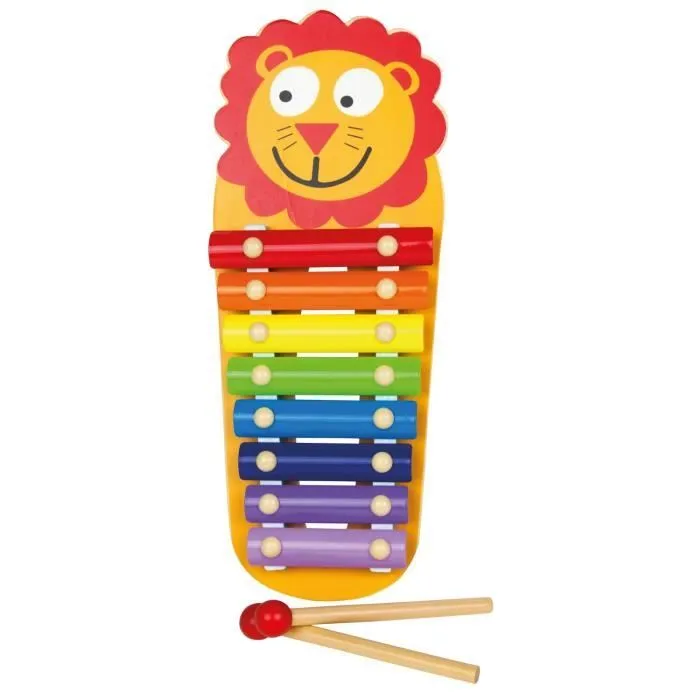 Jouet musical - LENA - Xylophone en bois lion - A partir de 3 ans - Intérieur - Piles-2