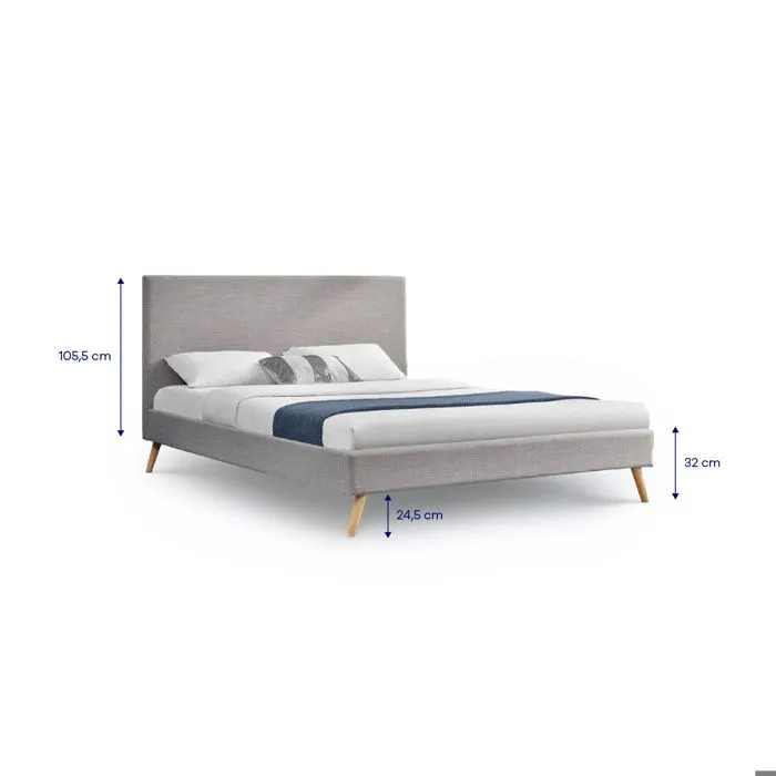 Lit Scandinave gris - HYPNIA - 180 x 200 cm - Contemporain - Design - A lattes-5