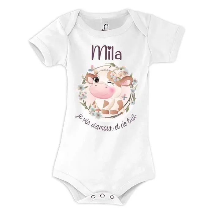 Body bébé Mila - Blanc - Fermeture boutons pression - Qualité premium-0