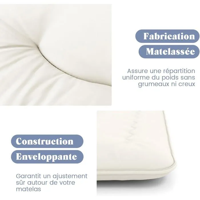COSTWAY Matelas Futon Japonais 90x200CM - Surmatelas Amovible, Matelas de Sol Pliable - Maison, Camping-car, Dortoir - Beige-4