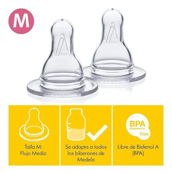 Biberon MEDELA - 250 ml - Col Standard - Débit Moyen - Plastique Jaune-2