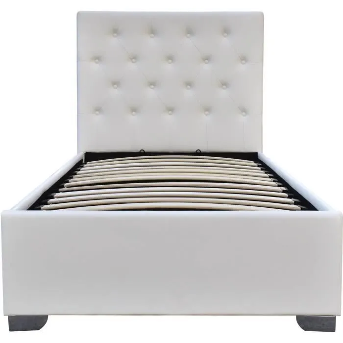 Lit simple avec coffre "Tino" - 90 × 190 cm - Blanc-3