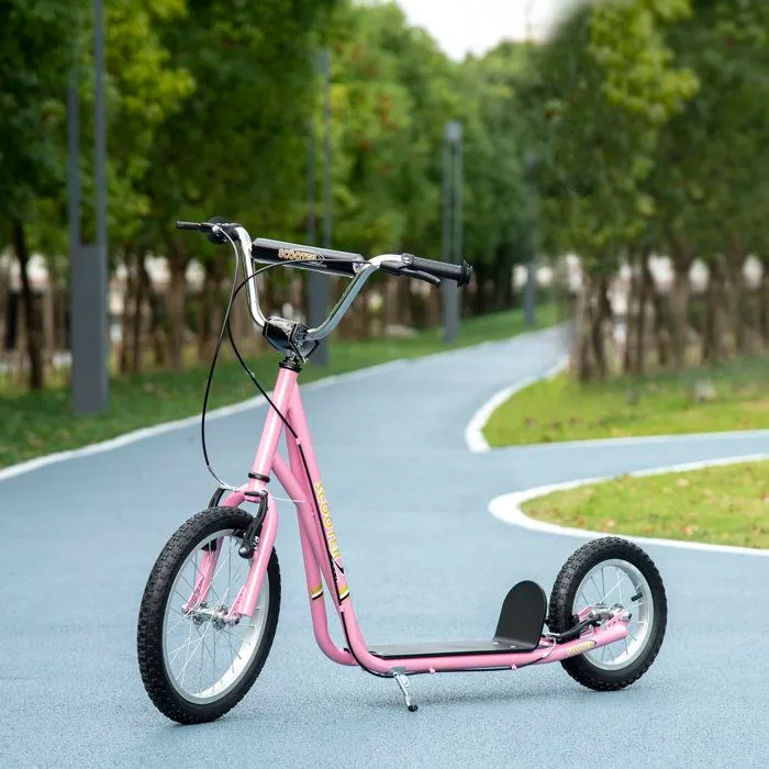 HOMCOM - Trottinette - Acier - 135x58x100cm - Rose-2