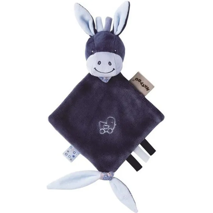Mini Doudou Alex L'âne - NATTOU - Mixte - Dès la naissance - Gris - 30 x 20 x 5 cm-0