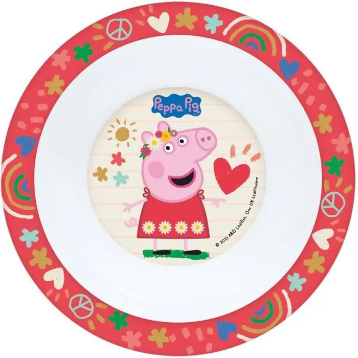 FUN HOUSE Peppa pig Ensemble repas - 1 assiette ø 22 cm, une assiette creuse ø 16 cm et un verre 220 ml - Pour enfant-3