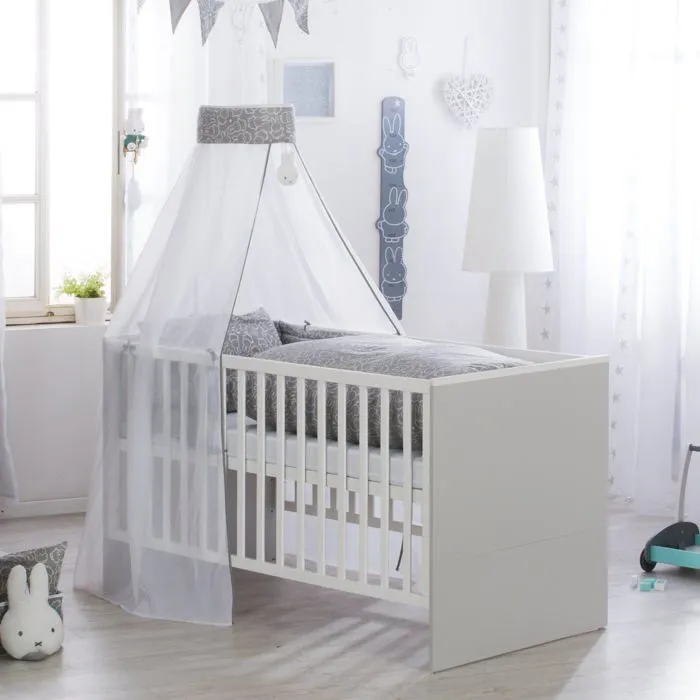 ROBA Parure de Lit Bébé "miffy®" 4 pcs : Housse de couette + Taie d'oreiller + Ciel et Tour de lit-3