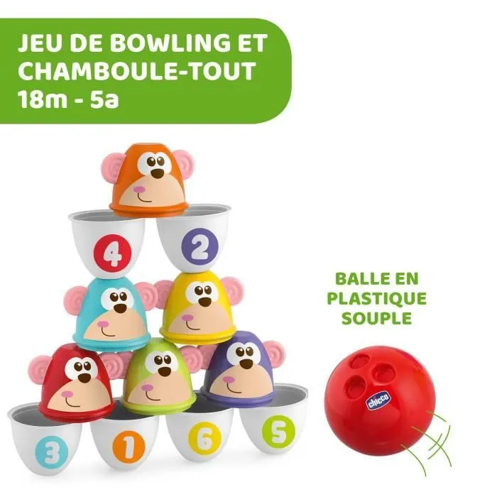 CHICCO Jeu Bowling de la jungle-1