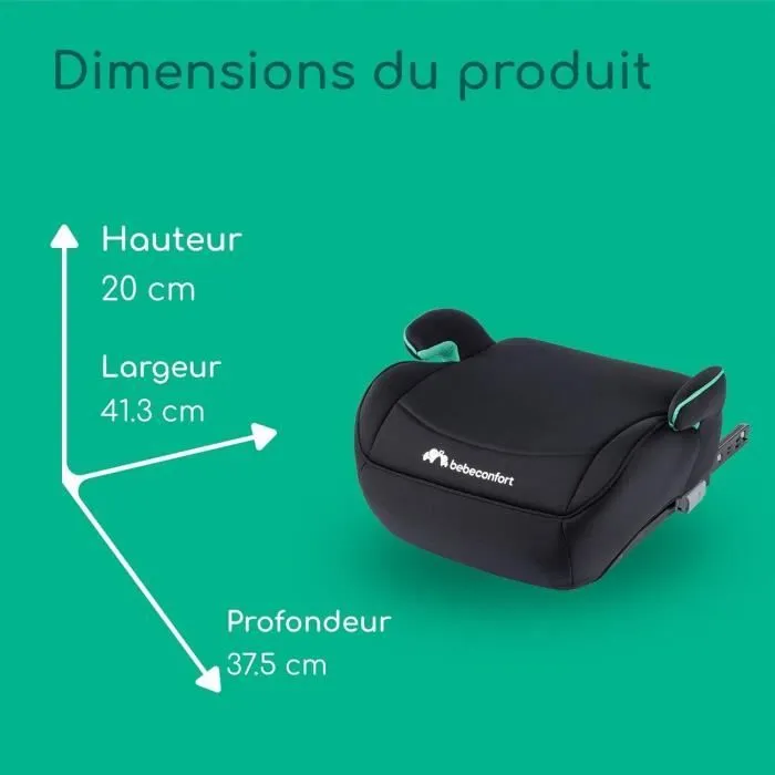 BEBECONFORT Siège auto Manga i-Fix, Rehausseur ISOFIX, de 6 à 12 ans, 22-36 kg, 125-150 cm, Black Mist-4