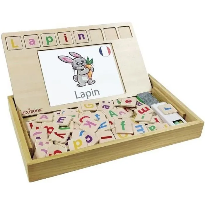 LEXIBOOK - Bio Toys - L’Ecole des mots bilingue Français / Anglais – Jeu en Bois-0