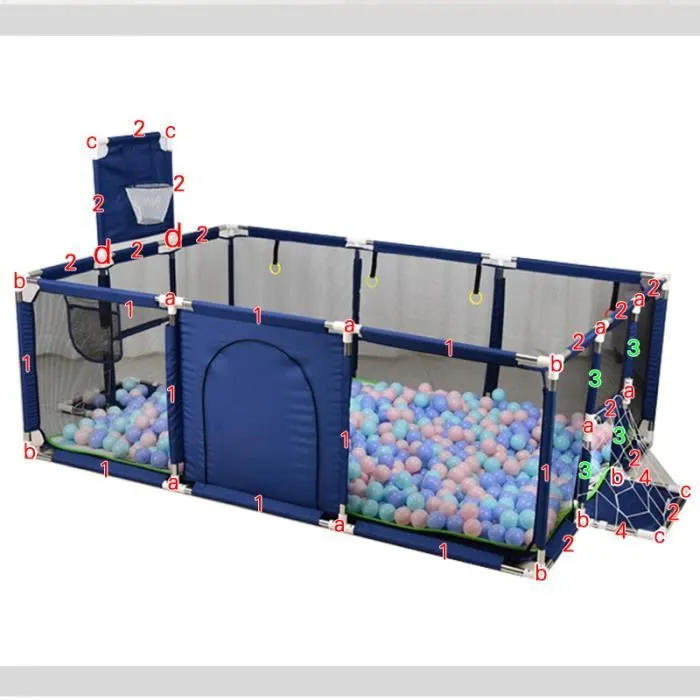 Parc bébé piscine sèche bébé clôture parc pour nouveau-né pour 0-6 ans enfants barrière de sécurité barrière de lit Rouge-2