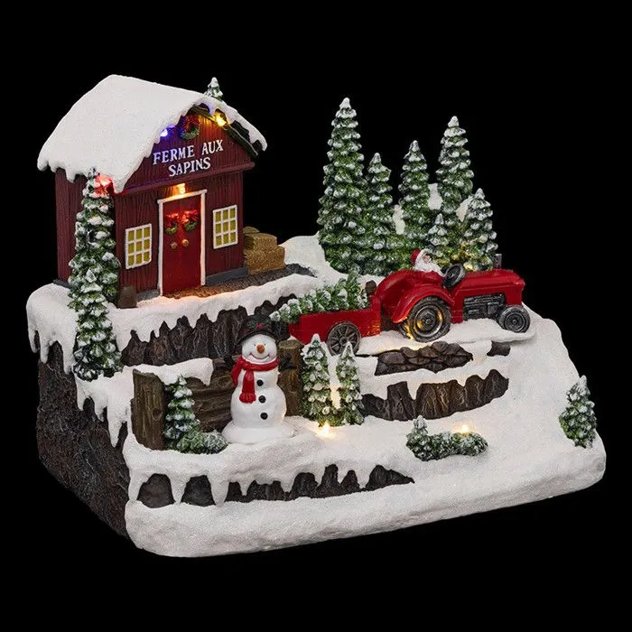 Village de Noël ferme aux sapins lumineux-1