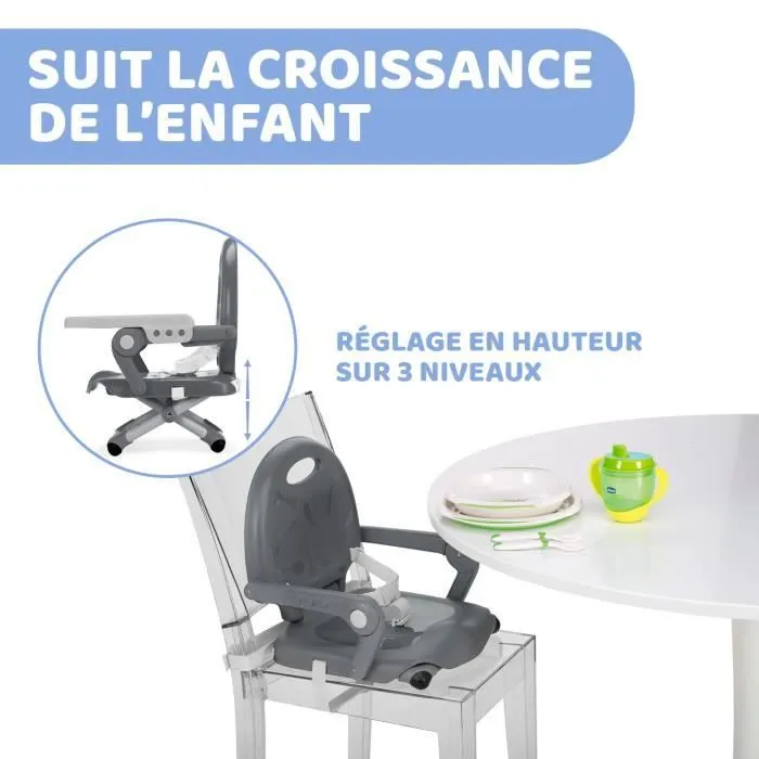 CHICCO Rehausseur de table Pocket Snack dark grey-2