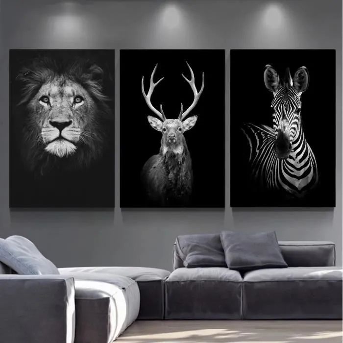 Toile Animaux Cerf Savane - Chambre - Affiche Décorative - Poster Décoration Maison-1