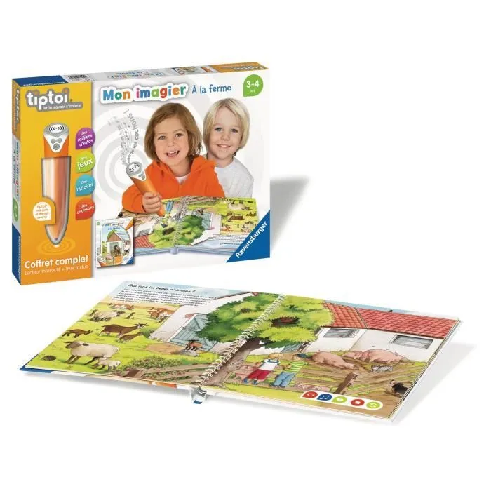 tiptoi® - Coffret complet lecteur interactif + Livre Imagier A la ferme - Ravensburger - Jeu électronique éducatif - Dès 3 ans-2